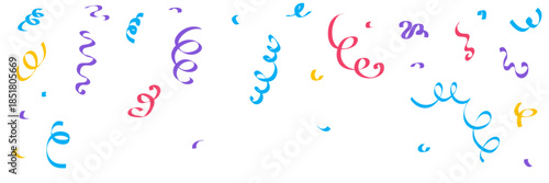 Confetti birthday simple background. Carnival colours falling paper elements isolated