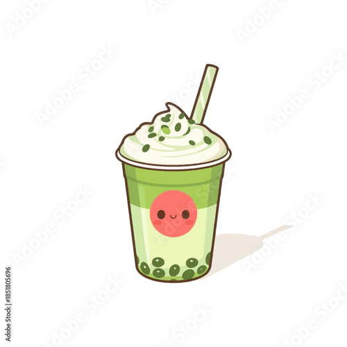 Japanese Macha Drink Design  Very Cute