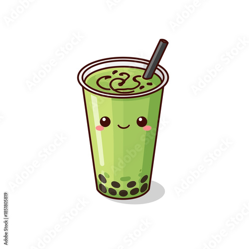 Japanese Macha Drink Design  Very Cute