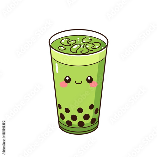 Japanese Macha Drink Design  Very Cute
