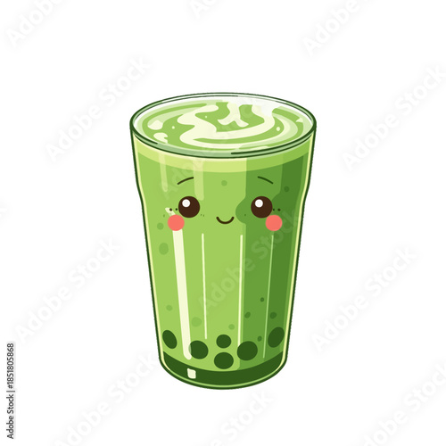 Japanese Macha Drink Design  Very Cute