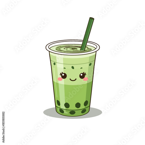 Japanese Macha Drink Design  Very Cute