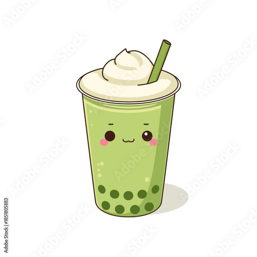Japanese Macha Drink Design  Very Cute