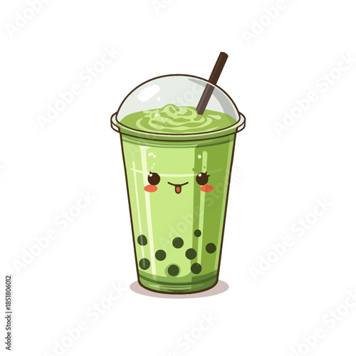 Japanese Macha Drink Design  Very Cute