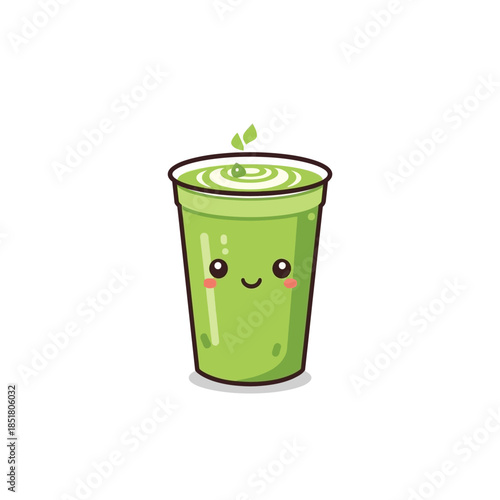 Japanese Macha Drink Design  Very Cute