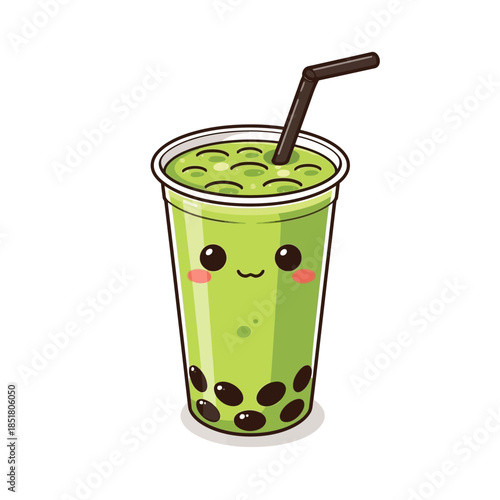 Japanese Macha Drink Design  Very Cute