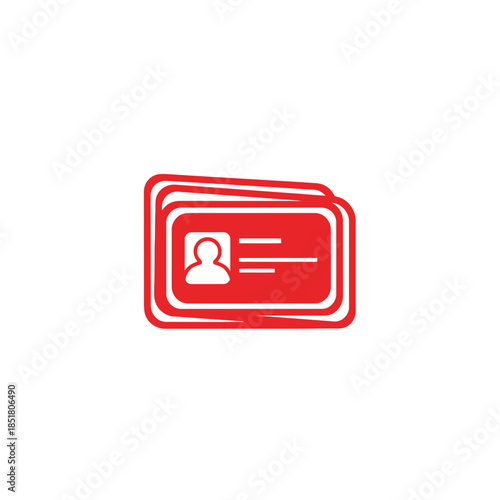 Identification cards stacked together with a simple icon of a person on it