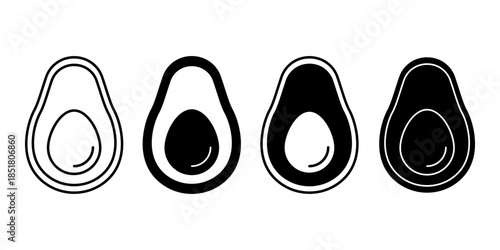 Avocado Black Icon for Healthy Fat Nutrition