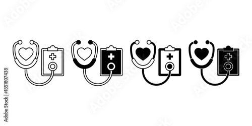 Medical Check Up Black Icon for Health Monitoring