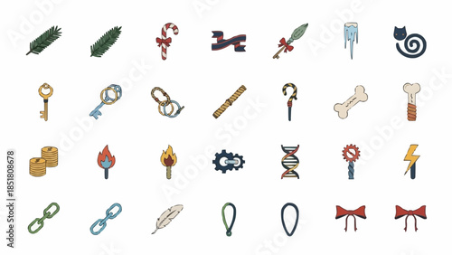 Collection of Fantasy Game Icons and Symbols.