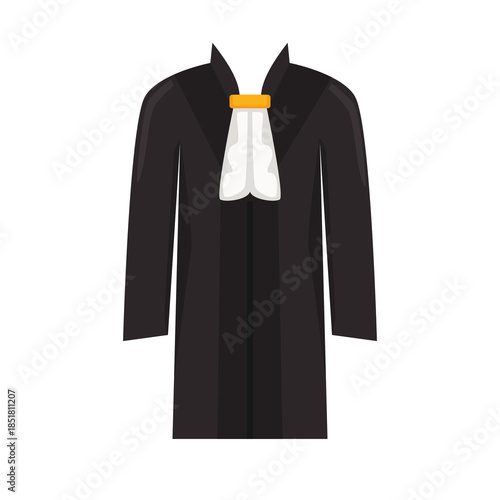 Judge robe icon, judge robe judicial clothing vector illustration, judge gown vector image, judicial gown clipart, court robe clip art