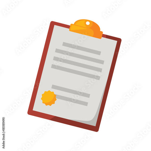Legal document contract paper icon, law paperwork agreement vector illustration, isolated on white background
