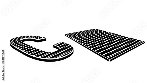 Carbon Symbol,black isolated silhouette