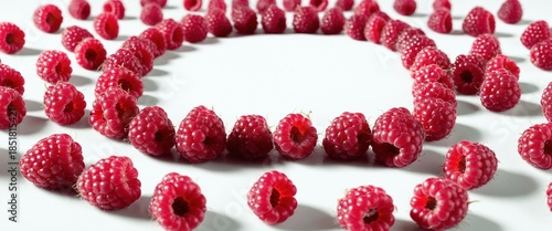 Fresh raspberry fruits on white background