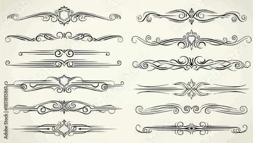 Elegant Ornate Decorative Borders and Dividers Collection.