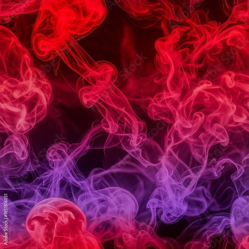 Abstract Red and Purple Smoke Pattern Background.
