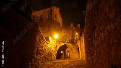 Mysterious Medieval Streets Carcassonne Night France
