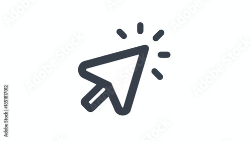 cursor icon with rays on white background