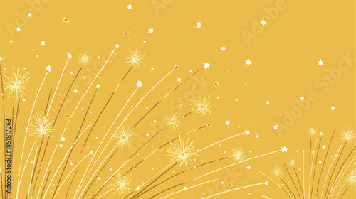 fireworks exploding in the night sky with stars and sparks flying everywhere