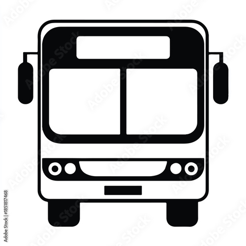 front view of a bus icon with large windshield