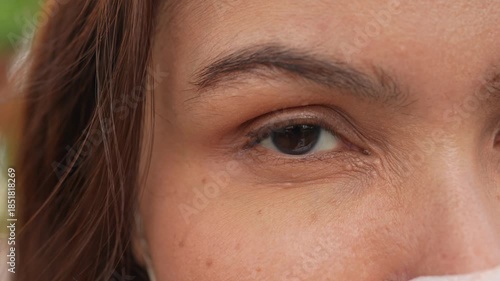 Intimate Gaze: An eye in close-up reveals intricate details and conveys a deep sense of introspection and vulnerability.