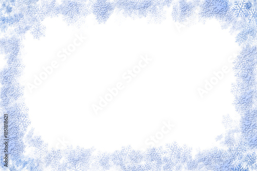 Azure blue snowflake winter frame.New Year, Christmas