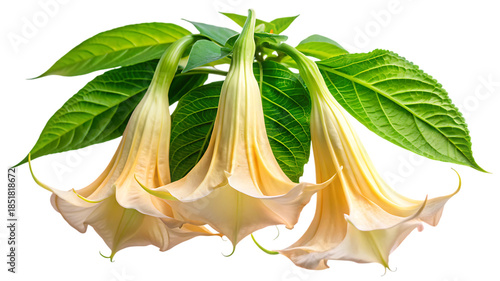 Elegant trumpet flowers blooming