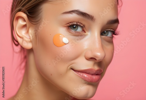 Young loving couple embracing and kissing while woman Heat flower bouquet at the decorated hom