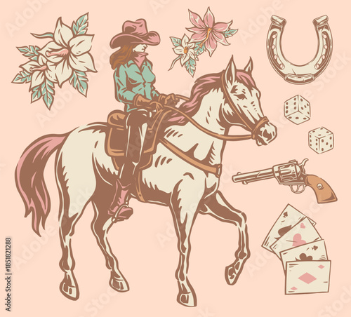 Cowgirl on horse