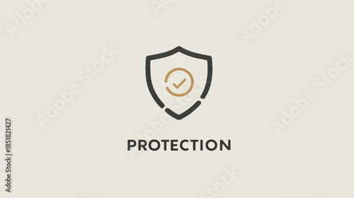Shield icon with checkmark symbol for protection and security concept