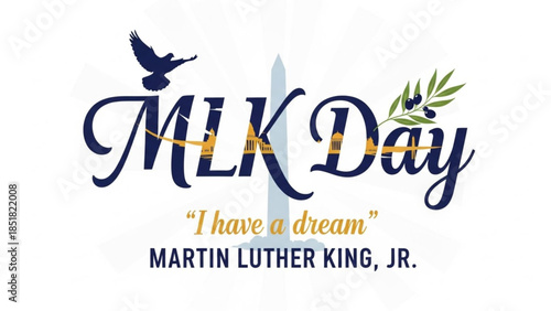 Martin Luther King Jr. Day Inspirational Typography Vector, Motivational Quote, American Flag Colours, Civil Rights Tribute, Celebration Design