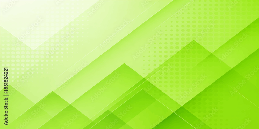 Obraz premium Abstract green background with geometric triangles and 3D square patterns creates a futuristic digital texture for a seamless technology wallpaper or business cover design