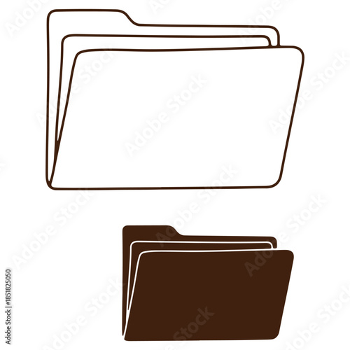 Stack of File Folders Icon Set for Organization and Management Concepts