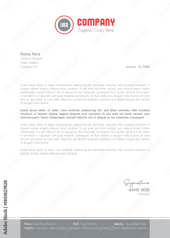 Fototapeta premium Creative Clean Corporate Letter Head Template