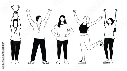 Diverse group of people celebrating success and achievement together