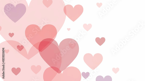 Softly Blending Pink and Purple Hearts Patterned Background for Valentine's Day and Romantic Celebrations