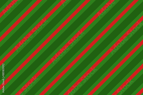Red, green and white diagonal stripes background vector illustration. Candy cane pattern for Christmas or New Year concept, flat lay. Stripe pattern for gift wrap, fabric pattern, textile, tile