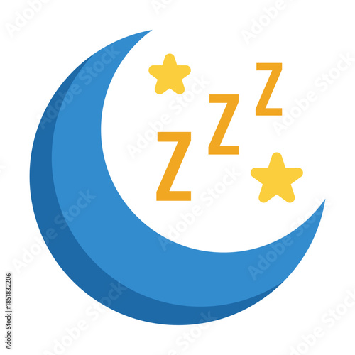 Sleep Flat Colored Icon for Recovery Wellness