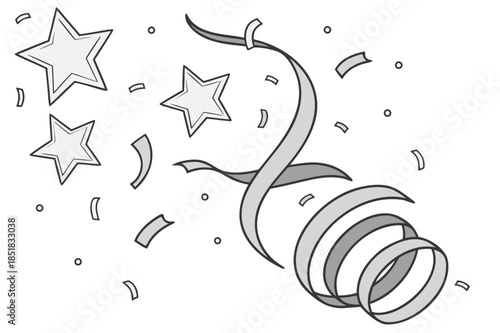 Festive Celebration Confetti and Stars in Dynamic Motion