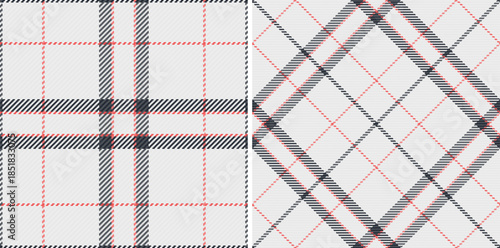 Check pattern vector of background tartan texture with a textile plaid fabric seamless. Set in retro colors for creative uses of ornamental silk tape.