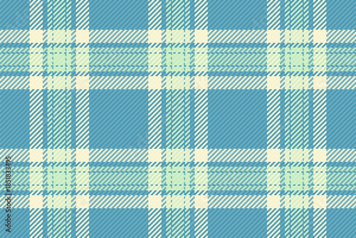 Cross seamless tartan plaid, repeatable patterns pattern texture background. Hippie vector textile check fabric in cyan and light colors.