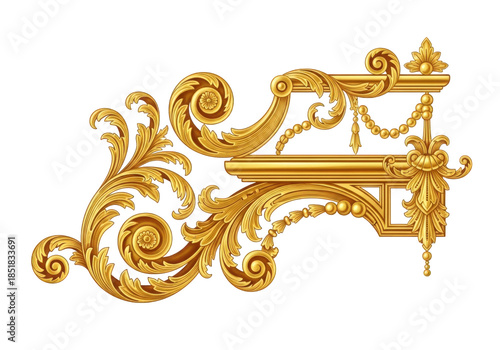 Elegant gold ornate shelf
