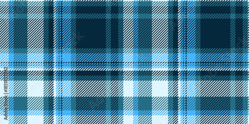 Refresh background plaid seamless, luxurious check fabric tartan. Micro texture textile pattern vector in cyan and dark colors.