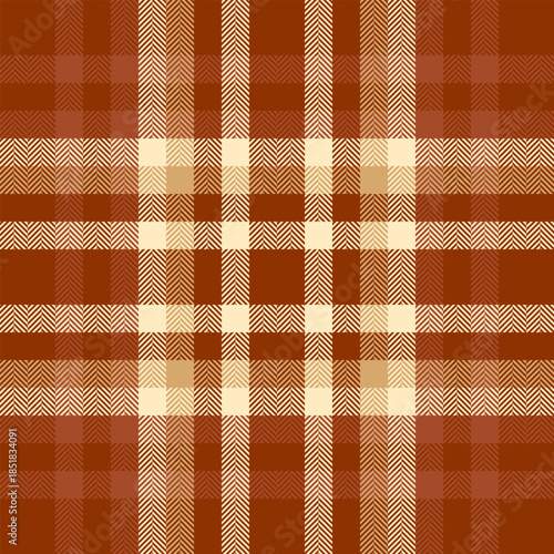 Desert fabric background pattern, minimalist check vector plaid. Printout tartan texture seamless textile in orange and light colors.