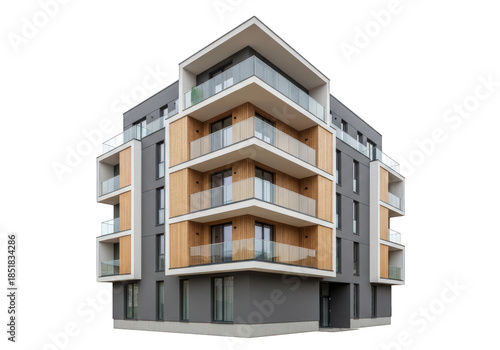 Modern corner apartment building