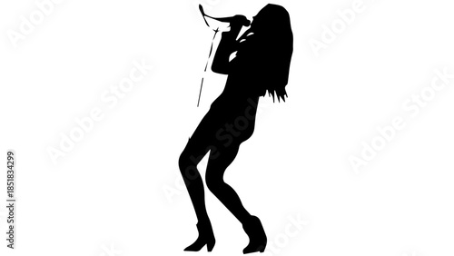 Girl Singing Silhouette
