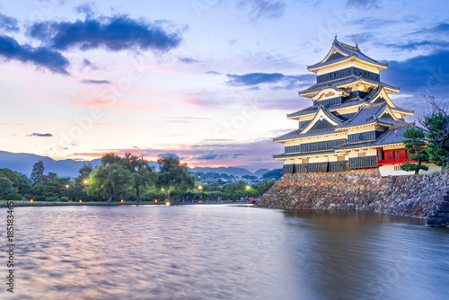 Картината върху платно The historic Matsumoto Castle in Matsumoto, Japan at twilight