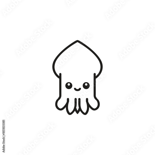 Flat vector squid logo template