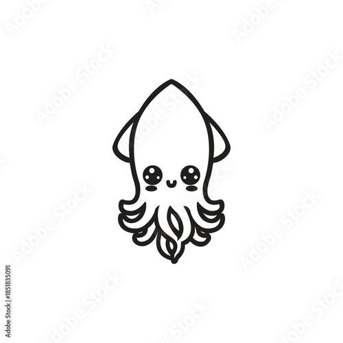 Squid vector logo template