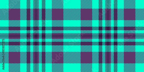 Beautiful pattern tartan texture, mockup check vector fabric. Curved plaid background seamless textile in bright and purple colors.
